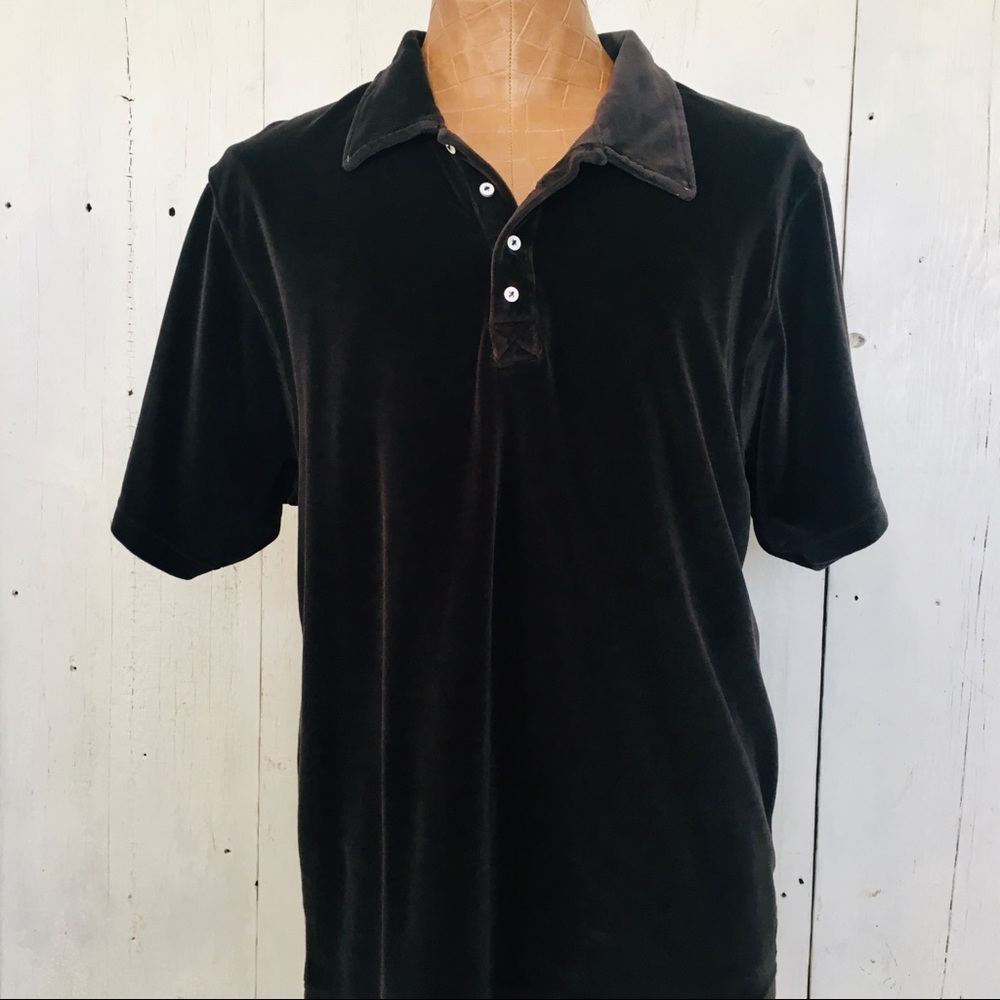 Burton Men Black Velvet Polo Short Sleeve Shirt XL